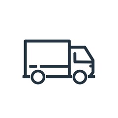 Truck icon isolated on a white background.  Delivery truck symbol design for web and mobile app.  Line vector sign.