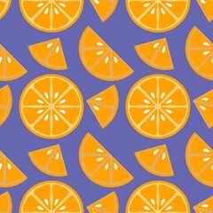 Summer fruit seamless lemon orange pattern for textiles and packaging and gifts and cards and linens and kids