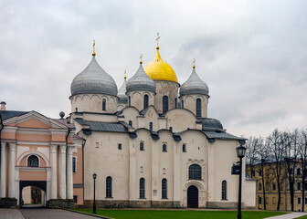 Fototapeta na wymiar Ancient Russia. St. Sophia Cathedral is the oldest church in Russia