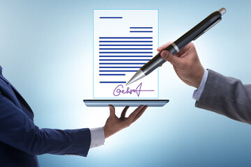 Electronic signature concept in the business