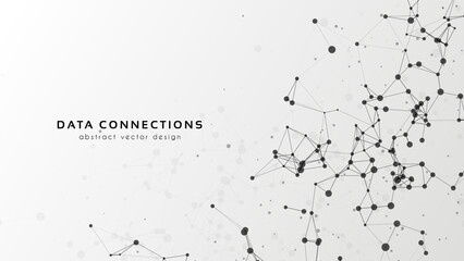 Abstract mesh vector background. Futuristic technology style card. Lines, point, planes in 3d space.