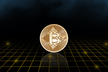 3D rendering of Bitcoin Cryptocurrency Decentralization Digital Coin	