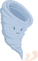 Cute Tornado or Storm Character Cartoon Illustration