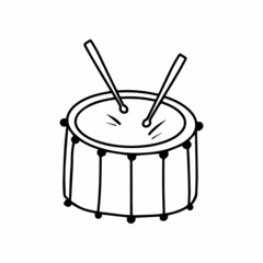 Fototapeta na wymiar Vector illustration of a drum in doodle style.