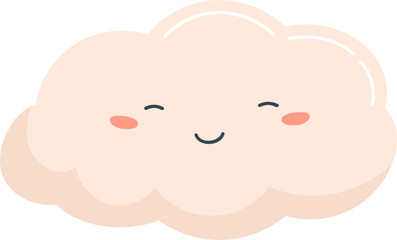 Cute Smiling Cloud Childish Cartoon Illustration