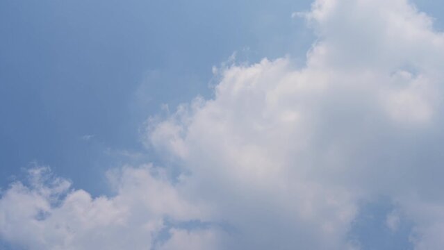 Timelapse of beautiful blue sky and white cloud with 4k resolution. The environment in the natural world.