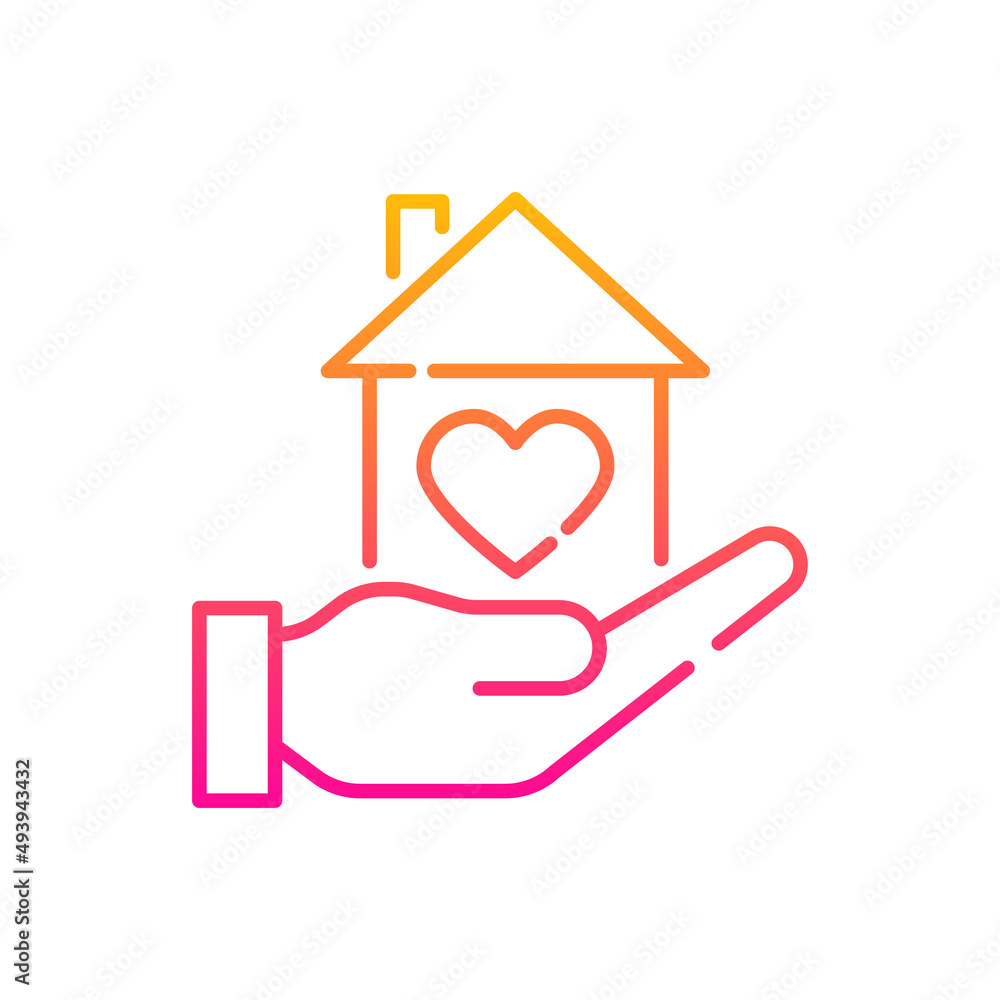 Poster sheltering vector gradient icon design illustration. eps 10 file on white background