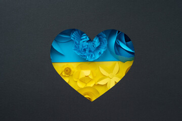 The heart in the colors of the flag of Ukraine