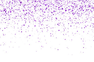 Purple glitter confetti on white background. Vector