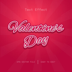 Valentines Day editable 3d text effect template