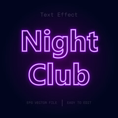 Fototapeta premium Night club neon style text effect
