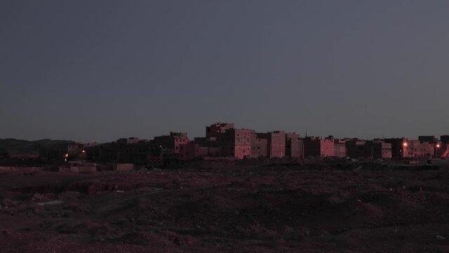 Timelapse of a small village near to ouarzazate, morocco