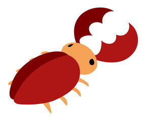 Stag beetle flat cartoon isolated illustration