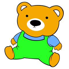 Teddy bear toy cartoon isolated illustration