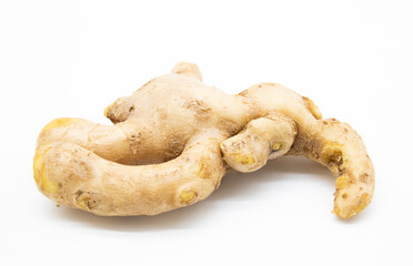 Ginger root isolated on white background,