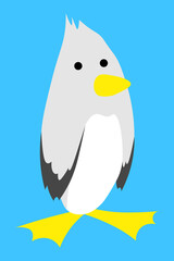 Penguin stands cartoon animal isolated illustration