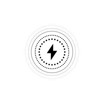 Wireless charging thunderbolt vector icon