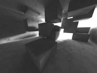 Abstract architecture interior background. Empty concrete room