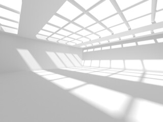 Fototapeta premium Illuminated corridor interior design. Empty Room Interior Background