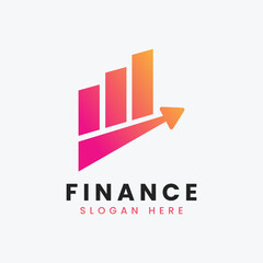 Creative growth data finance logo design, modern accounting logo design, abstract finance logo design