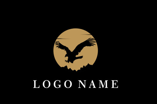 Eagle logo - vector illustration, emblem design on dark background