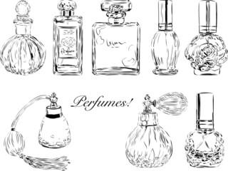 香水セット　線画