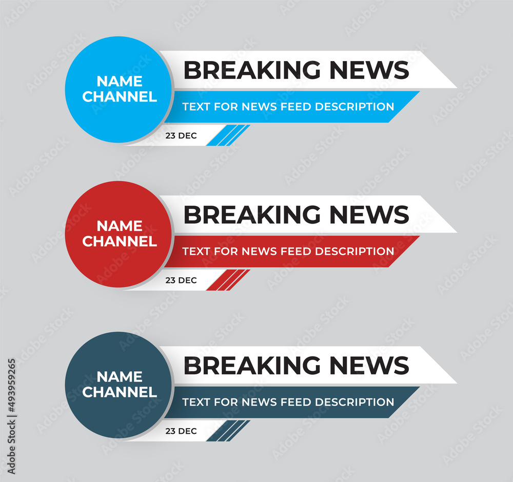 Poster Set of modern vector lower third screen for titles and captions.