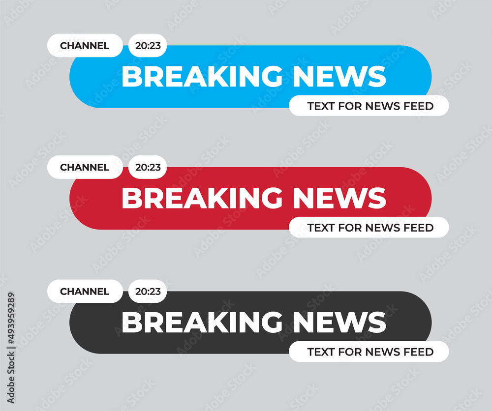 Poster set of modern vector lower third screen for headers, for name, channel, title plate.