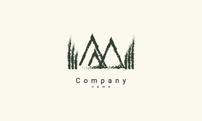 tree logo on mountain template