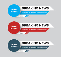 Set of modern vector lower third screen for titles and captions.