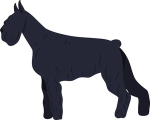 Miniature Schnauzer or Zwergschnauzer Dog Breed Illustration