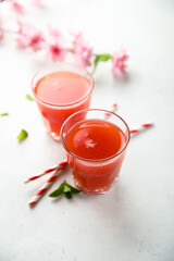 Refreshing homemade red berry lemonade