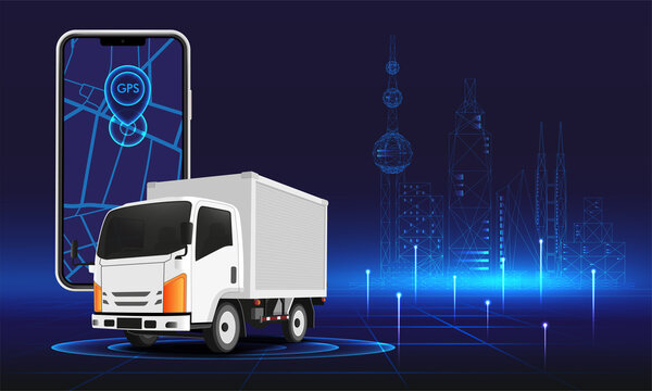 Cargo truck connect gps tracking on phone