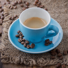 Espresso in the blue cup