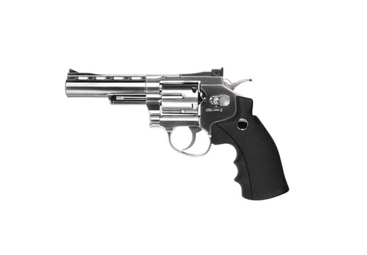 Pneumatic pistol revolver for sports and entertainment. Airsoft guns. Isolate on a white back.