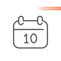 Calendar line vector icon. Date simple outlined symbol.