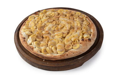 pizza queijo gourmet doce banana canela sobremesa