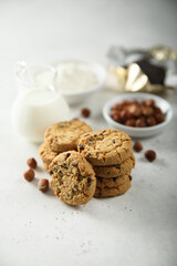 Homemade cookies with chocolate and nuts