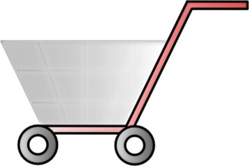 Electronic shopping cart with wheels