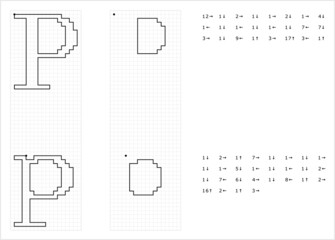 Alphabet P Graphic Dictation Drawing M_2203001