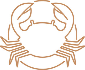 Cancer Zodiac Sign Line Art Illustration