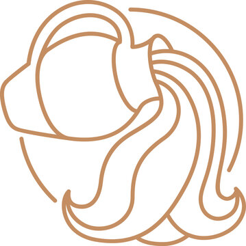 Aquarius Zodiac Sign Line Art Illustration