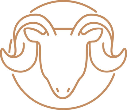 Aries Zodiac Sign Line Art Illustration