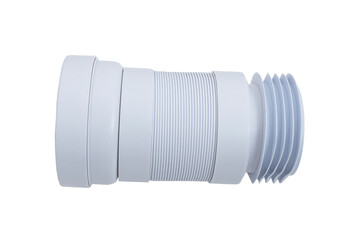 flexible toilet pan connector isolated on white