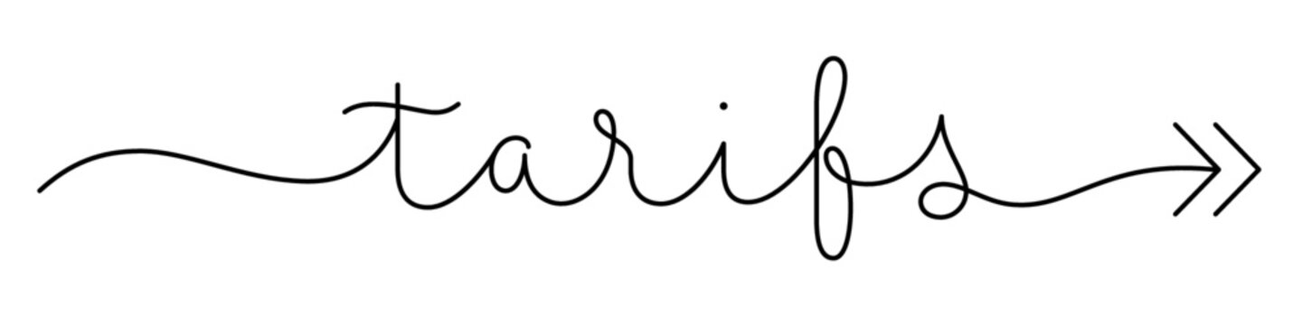 Banni&egrave;re calligraphique vecteur TARIFS