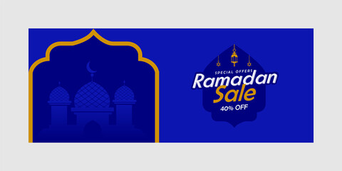 Ramadan sale banner template cover design