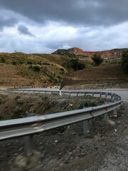 Zig zag road towards the mountains