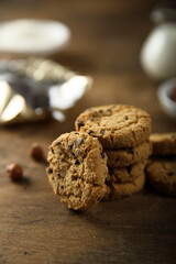 Homemade cookies with chocolate and nuts