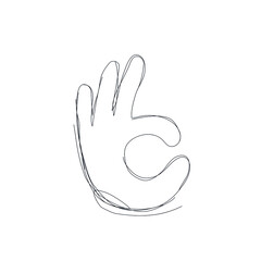 OK hand sign on a light background
drawing