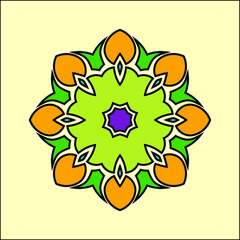 Illustration in stained glass style. abstract image on white background